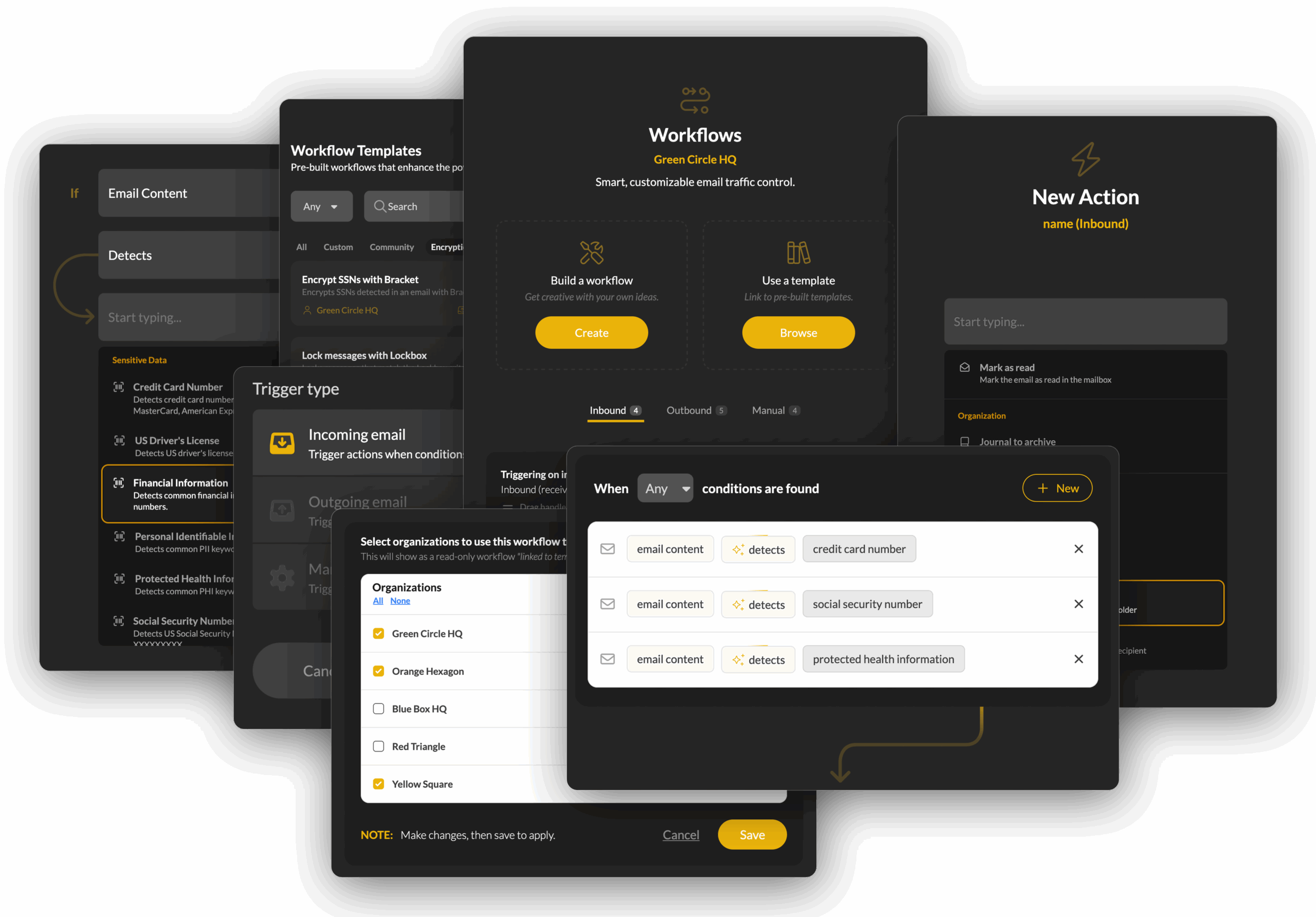 Email Traffic Control interface