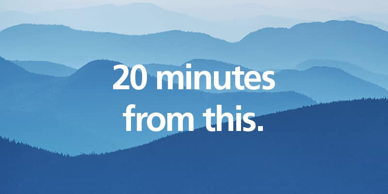 Mailprotector is 20 minutes from the mountains