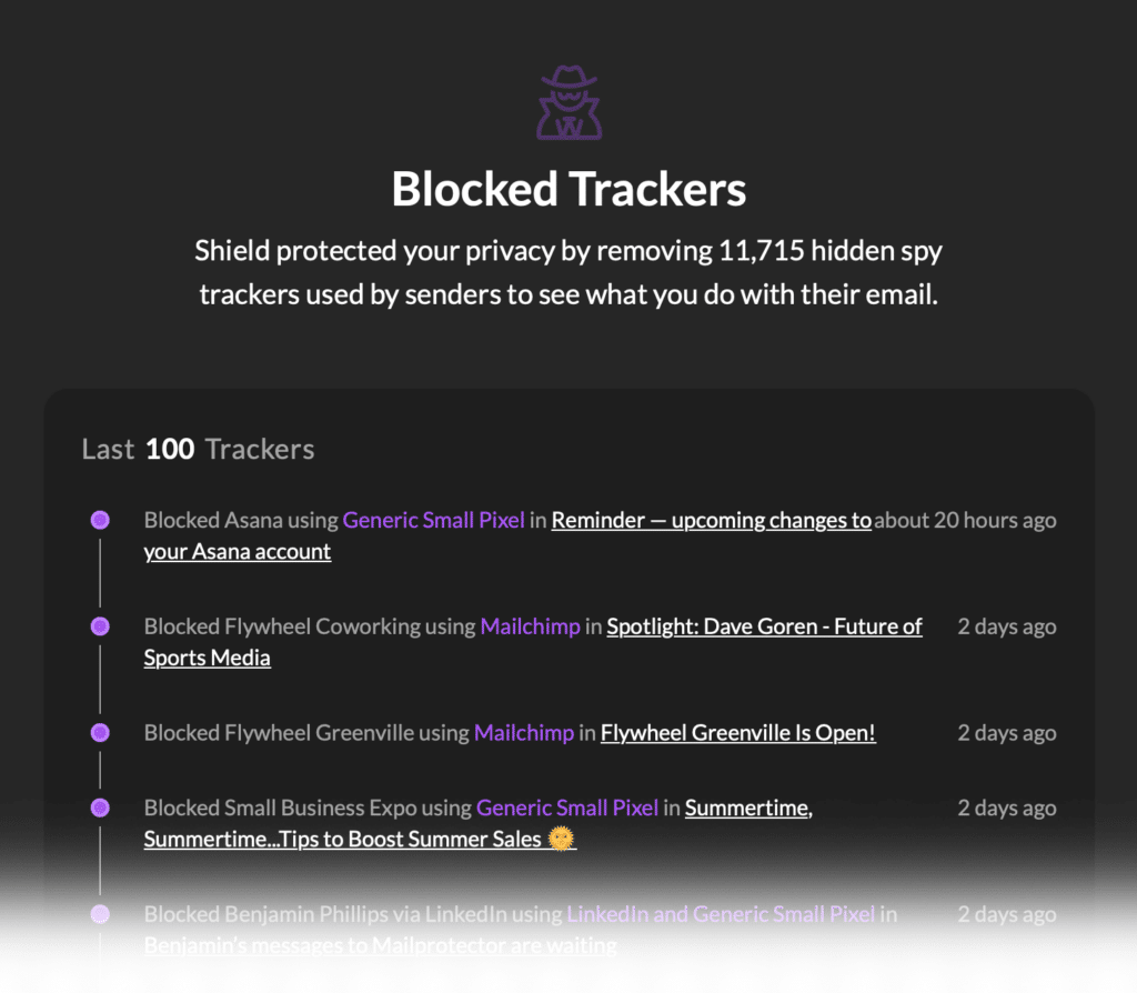 Shield tracker blocking
