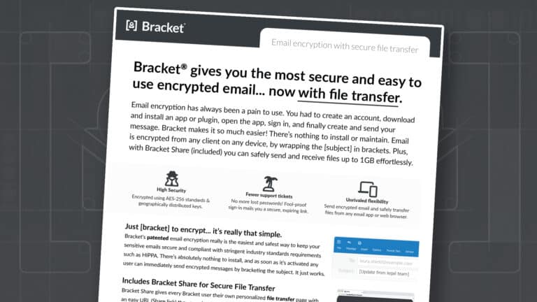 Bracket Email Encryption Mailprotector Email Security Product Guide